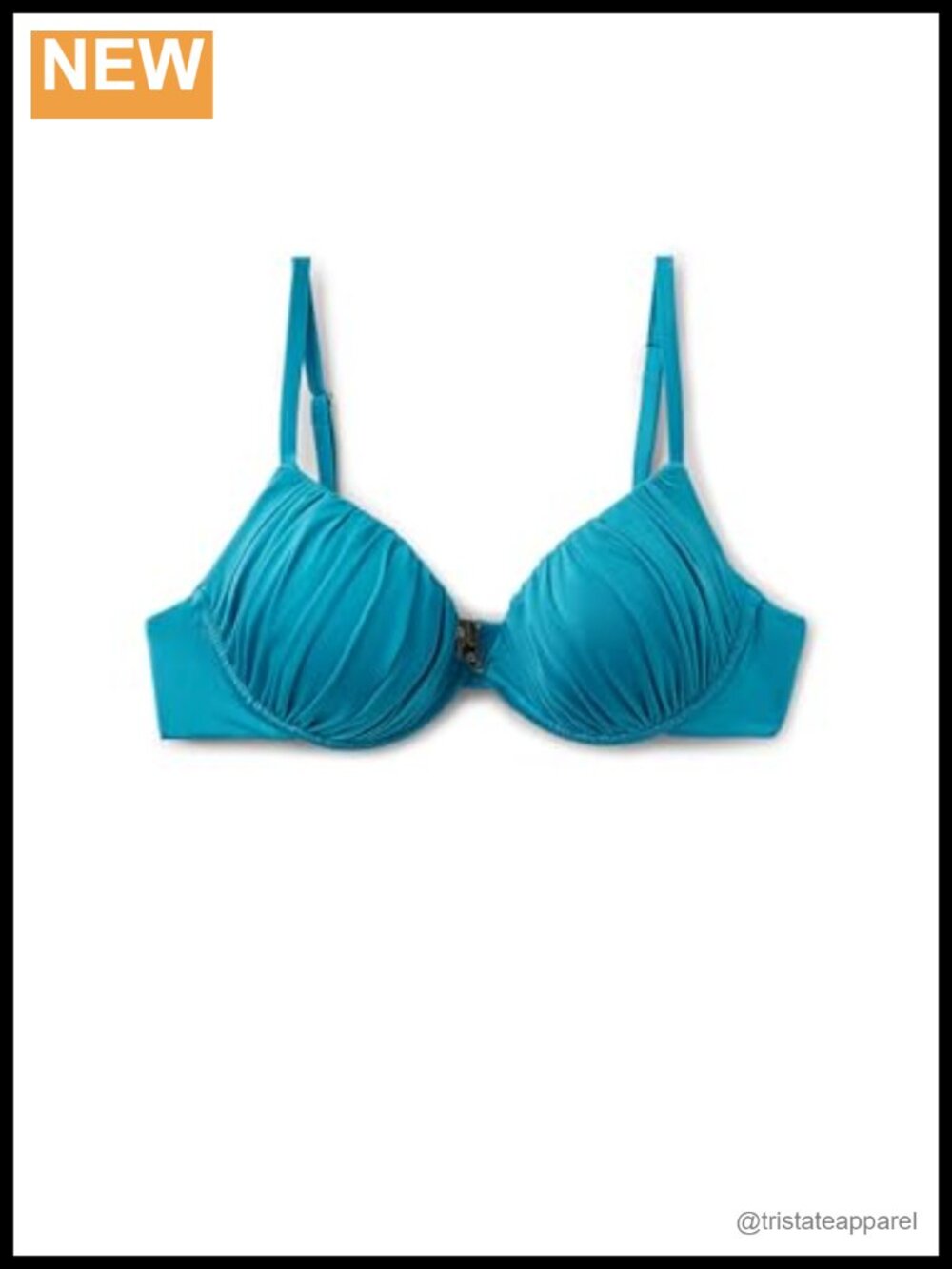 CALZEDONIA Push Up Bikini Top Shiny Satin Underwire Padded Swimwear